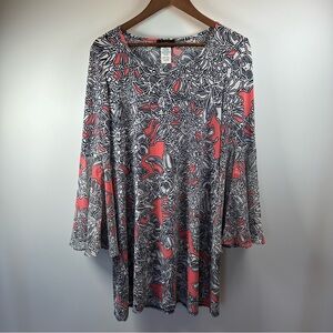 Msk Navy‎ And Pink Patterned Dress